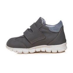 Pantofi sport copii  - Adidasi baieti din piele cu talonet pj shoes Tokyo gri albastru 19-26