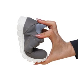 Pantofi sport copii  - Adidasi baieti din piele cu talonet pj shoes Tokyo gri albastru 19-26