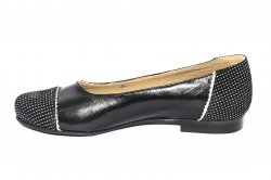 Pantofi balerini copii  - Balerini fete piele naturala 026 negru pipit 34-41