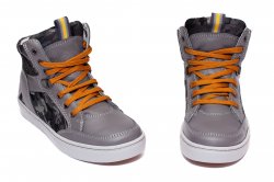 Ghete copii  - Bascheti copii piele pj shoes Box gri camuflaj 31-38
