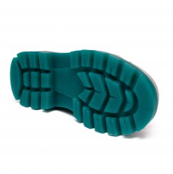 Ghete blana copii - Bocanci fete din piele cu blana pj shoes King argintiu turcoaz 27-36