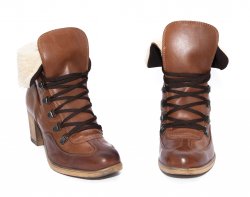 Ghete dama blana - Botine dama blana piele naturala V344 maro 35-40