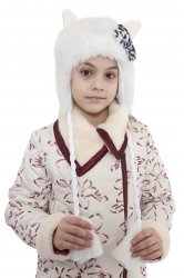 Geci jachete copii  - Jacheta fete matlasata Ivory cu blanita 809 4-12ani