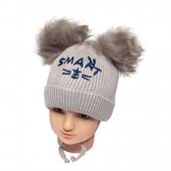 Caciuli fesuri cagule groase copii  - Caciuli baieti groase de iarna ciucuri 1806 albastru 6luni-2ani