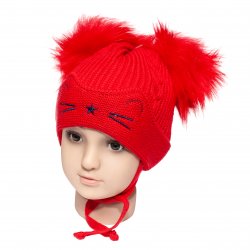 Caciuli fesuri cagule groase copii  - Caciuli baieti groase de iarna ciucuri 1806 albastru 6luni-2ani