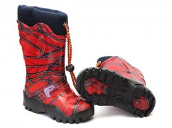 Cizme cauciuc copii  - Cizme cauciuc copii cu blana 4 spiderman