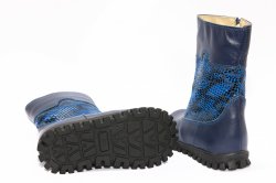 Cizme copii  - Cizme baieti blana 1395 albastru croco 20-25