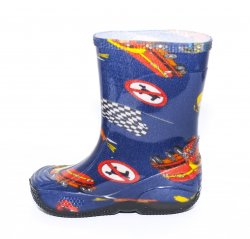Cizme cauciuc copii  - Cizme baieti cauciuc 2 cars blu 20-30