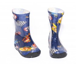 Cizme cauciuc copii  - Cizme baieti cauciuc 2 cars blu 20-30