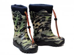 Cizme cauciuc copii - Cizme copii cauciuc cu blana 4 camuflaj