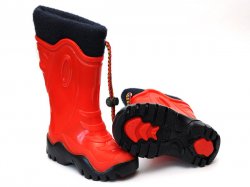 Cizme cauciuc copii  - Cizme cauciuc copii imblanite 4 rosu blu 24-39