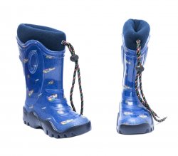 Cizme cauciuc copii - Cizme cauciuc cu blana copii 4 melc blu 24-39