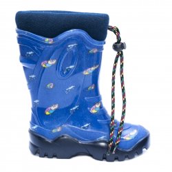 Cizme cauciuc copii - Cizme cauciuc cu blana copii 4 melc blu 24-39
