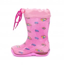 Cizme cauciuc copii  - Cizme cauciuc fete cu manseta 2 Melc roz 20-30