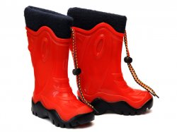Cizme cauciuc copii  - Cizme cauciuc copii imblanite 4 rosu blu 24-39