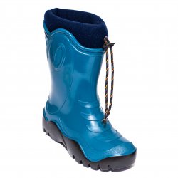 Cizme cauciuc copii  - Cizme cauciuc copii cu blana iarna 4 turcoaz albastru 24-39