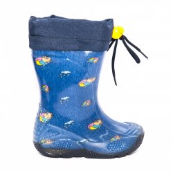 Cizme cauciuc copii - Cizme copii cauciuc cu manseta Melc blu 20-30