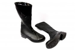 Cizme copii  - Cizme fete piele cu blana 677 negru new