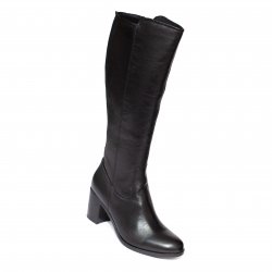 Cizme dama piele - Cizme dama cu toc gros din piele 38002 negru 35-41