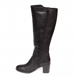 Cizme dama piele - Cizme dama cu toc gros din piele 38002 negru 35-41