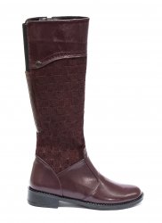 Cizme dama piele  - Cizme dama din piele naturala cu blanita 026R bordo 35-41