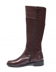 Cizme dama piele  - Cizme dama din piele naturala cu blanita 026R bordo 35-41