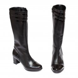 Cizme dama piele - Cizme dama din piele vatuite 860 negru 35-41
