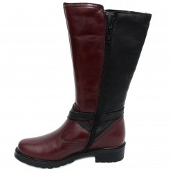 Cizme dama piele - Cizme dama piele cu blana 7794 bordo 30-39