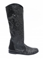 Sandale dama - Cizme de vara dama piele perforate 26 negru box 34-41