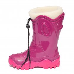 Cizme cauciuc copii  - Cizme de zapada fete cu blana 4 mov melc bej 24-39
