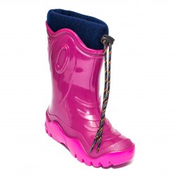 Cizme cauciuc copii  - Cizme fete cauciuc cu blana iarna 4 mov blu 24-39
