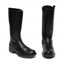 Cizme copii  - Cizme fete din piele cu blana hokide 392 negru 31-37