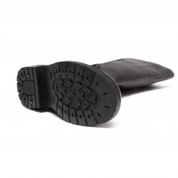 Cizme copii - Cizme fete din piele cu blana hokide 445 negru gri 22-37