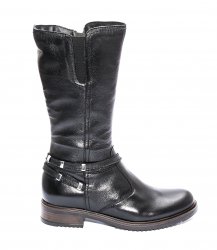Cizme copii  - Cizme fete imblanite din piele 4738 Mara negru 31-39