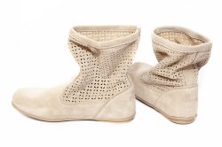 Sandale copii - Cizme fete perforate pj shoes Isabel bej