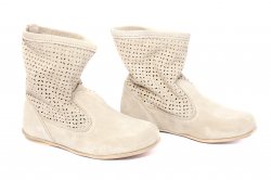 Sandale copii  - Cizme fete perforate pj shoes Isabel bej