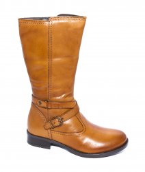 Cizme copii  - Cizme fete piele 4732 coniac 26-39