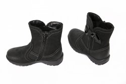 Cizme copii - Cizmulite fete piele nabuk 8638 negru