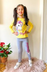 Compleuri-treninguri copii  - Compleu fete unicorn 3099 lila gri 3-10ani