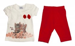 Compleuri-treninguri copii  - Compleuri fete 8120 alb corai
