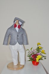 Costume botez baieti  - Costum baieti botez colibri 2002 gri ivoar 3luni-7ani