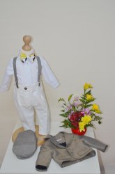 Costume botez baieti  - Costum baieti botez colibri 2003 gri ivoar 3luni-7ani