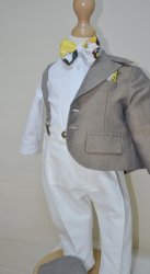 Costume botez baieti  - Costum baieti botez colibri 2003 gri ivoar 3luni-7ani