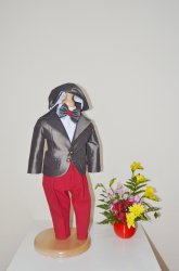 Costume botez baieti - Costum baieti botez colibri 2004 rosu gri 3luni-7ani