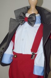 Costume botez baieti - Costum baieti botez colibri 2004 rosu gri 3luni-7ani