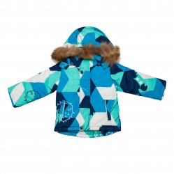 Salopete ski copii  - Costum de schi copii 7741 blu alb turcoaz 74-104
