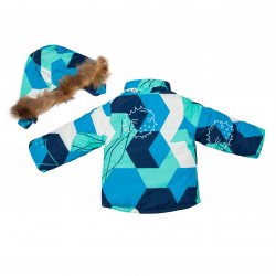 Salopete ski copii  - Costum de schi copii 7741 blu alb turcoaz 74-104