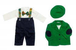 Costume botez baieti - Costum botez baieti Catalin galben blu 3luni-9luni