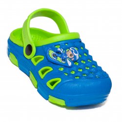 Papuci slapi copii  - Papuci copii de plaja 5668 albastru verde 18-35