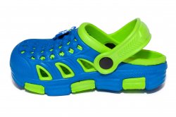 Papuci slapi copii  - Papuci copii de plaja 5668 albastru verde 18-35